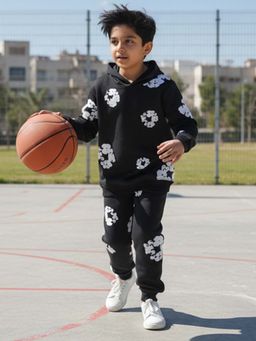 ANTHRILO - Black Printed Hoodie and Joggers