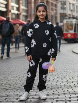 ANTHRILO - Black Printed Hoodie and Joggers