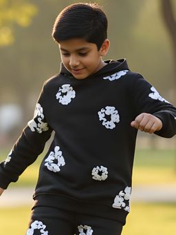 ANTHRILO - Black Printed Hoodie