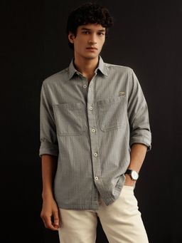 Andamen - Green Men Semi Casual Melange Cotton Regular Fit Overshirt