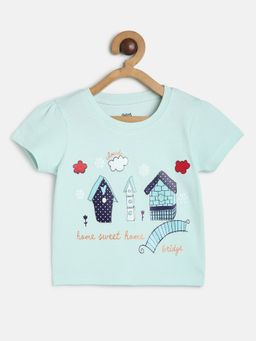 MINI KLUB - Girls Green Printed Top