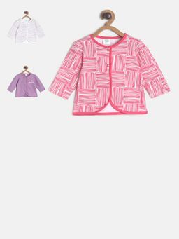 MINI KLUB - Girls Multi-Color Front Open Top (Pack of 3)