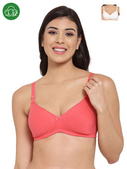 Inner Sense - Organic Cotton Antimicrobal Padded t-shirt Bra Multi-Color (Pack of 2)