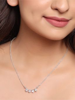 VIRAASI - Silver Plated Crystal Beaded Necklace