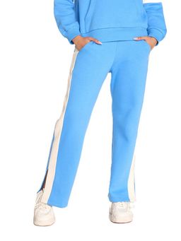 Hunnit - Blue Solid Straight Fit Trackpant