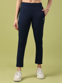 Technosport - Navy Blue Solid Straight Fit Trackpant