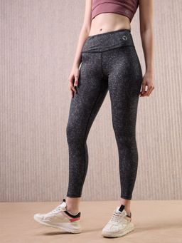Technosport - Black Printed Skinny Fit Tights