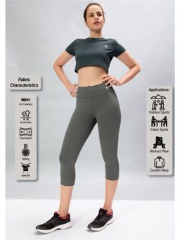 Technosport - Green Solid Skinny Fit Tights