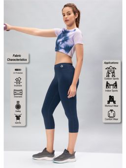 Technosport - Navy Blue Solid Skinny Fit Tights