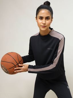 Technosport - Black Colorblock Slim Fit Sweatshirt