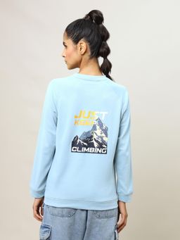 Technosport - Blue Printed Slim Fit Sweatshirt