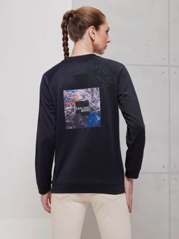Technosport - Black Printed Slim Fit Sweatshirt