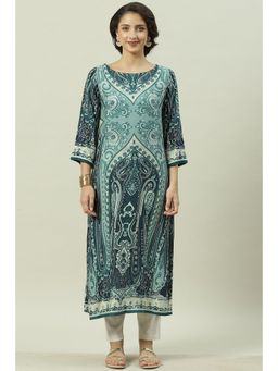 Biba - Teal Printed Kurta