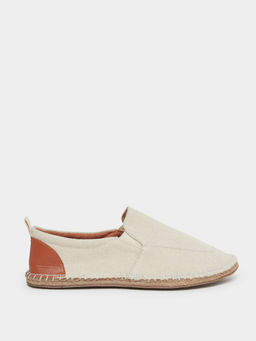 Styli - Men Espadrille with Faux Leather and Stitch Detail