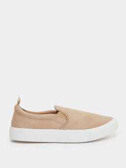 Styli - Men Suede Slip-On Sneakers with Cushioned Sole