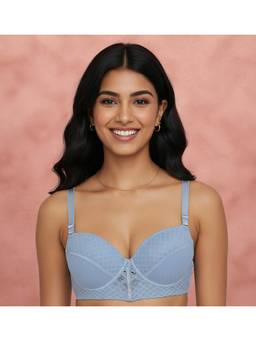 Shyaway - Angelfalls Blue Padded Wired Half Coverage Push-Up Fashion Bra