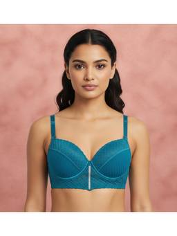 Shyaway - Princess Teal Padded Wired Half Coverage Push-Up Fashion Bra