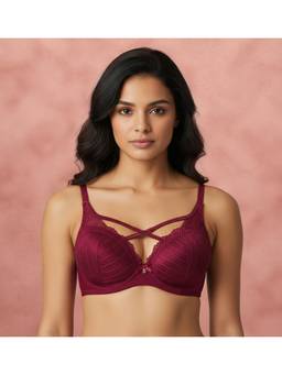 Shyaway - Cabernet Wine Padded Wine Half Coverage Push-Up Fashion Bra