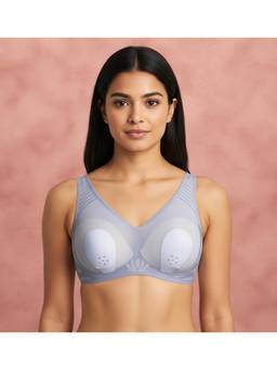 Shyaway - Delicate Blue Lightly Padded Wirefree 3/4Th Coverage T-shirt Bra