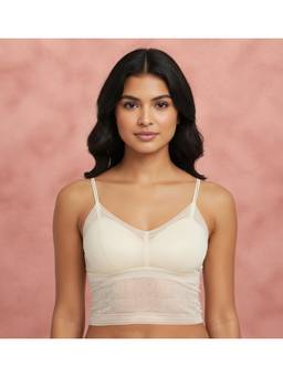 Shyaway - Pearl White Padded Wirefree 3/4Th Coverage Bralette Fashion Bra