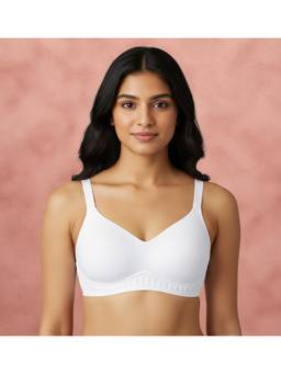 Shyaway - White Padded Wirefree 3/4Th Coverage Everyday T-shirt Bra