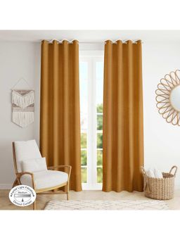 HomeTown - Nora Shades Solid Dim Out Xl Door Curtain In Mustard Colour