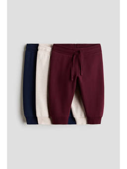 H&M - Kids Red 3-Pack Cotton Joggers