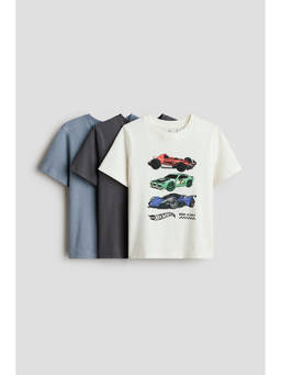 H&M - Boys White 3-Pack Printed T-Shirts