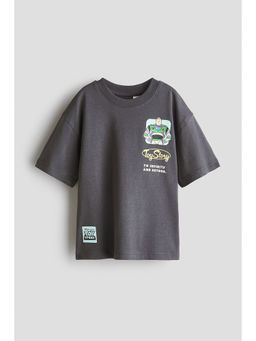 H&M - Boys Grey Oversized Printed T-Shirt
