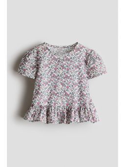 H&M - Girls Pink Short-Sleeved Cotton Blouse