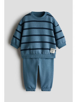 H&M - Boys Blue 2-Piece Printed Sweatshirt Set