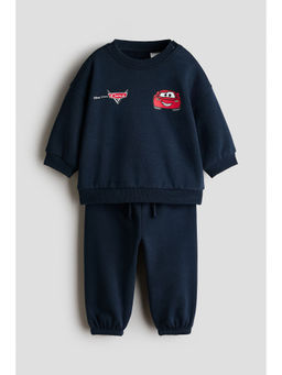 H&M - Boys Blue 2-Piece Printed Sweatshirt Set
