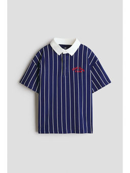 H&M - Boys Blue Short-Sleeved Rugby Shirt