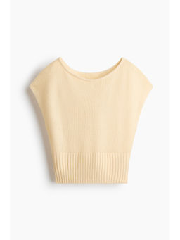 H&M - Women Yellow Knitted Off-The-Shoulder Top