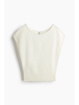 H&M - Women White Knitted Off-The-Shoulder Top