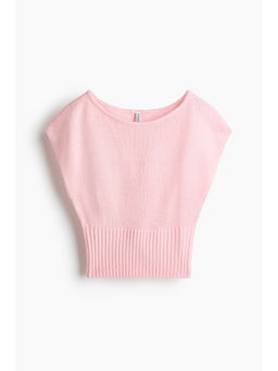 H&M - Women Pink Knitted Off-The-Shoulder Top