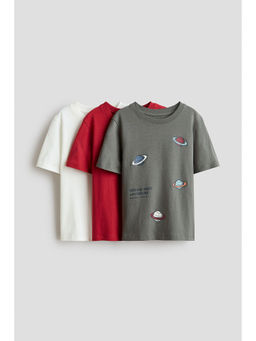 H&M - Boys White 3-Pack Cotton T-Shirts