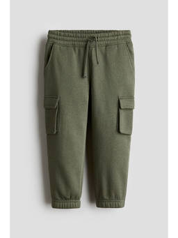 H&M - Boys Green Brushed-Inside Cargo Joggers