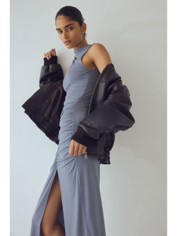 H&M - Women Blue Draped Jersey Dress