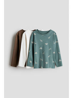 H&M - Boys Brown 3-Pack Cotton Tops