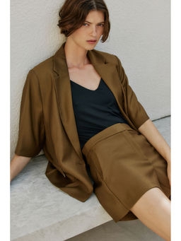 H&M - Women Green Tailored Shorts