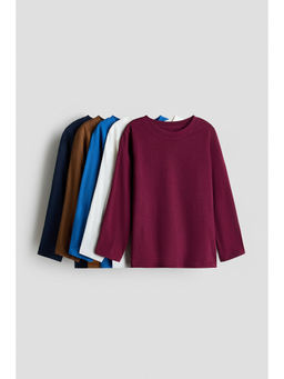 H&M - Boys Red 5-Pack Cotton Tops