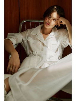 H&M - Women White Belted Cargo Jacket