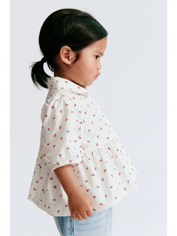 H&M - Girls White Flared Cotton Blouse