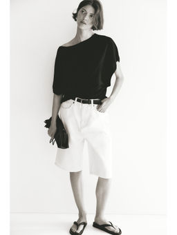 H&M - Women Black Batwing-Sleeved Fine-Knit Top