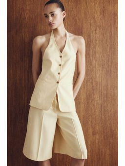 H&M - Women Beige Tailored Bermuda Shorts