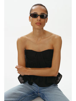 H&M - Women Black Tie-Detail Bandeau Top