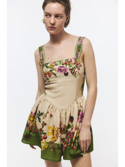 H&M - Women Green Flared-Skirt Dress