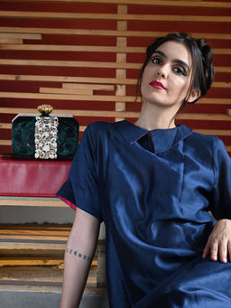 Odette - Blue Printed Clutches