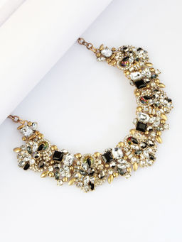 Kazo - Heavy Black Stone Embellished Necklace